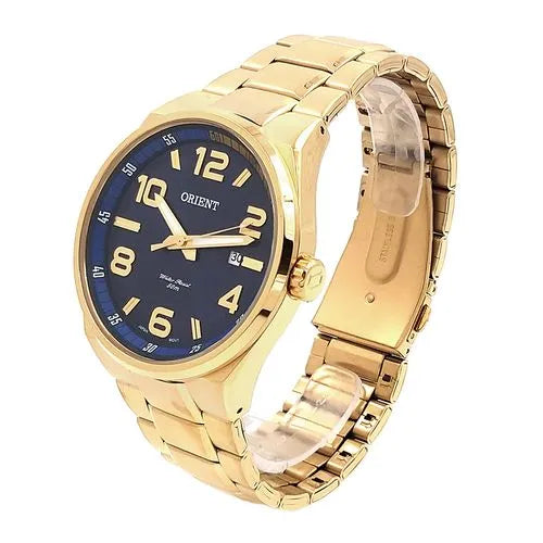 Relógio ORIENT masculino analógico dourado MGSS1134 D2KX
