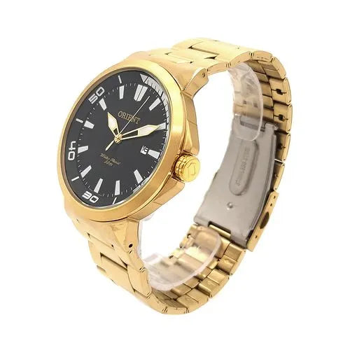 Relógio ORIENT masculino analógico dourado MGSS1104A P1KX