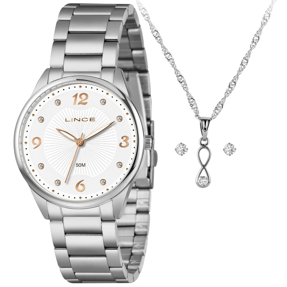 Relógio Lince Feminino Ref: Lrmh208l40 K09ns2sx Prateado + Semijoia