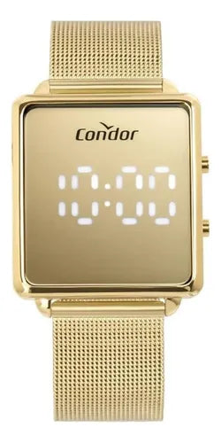 Relógio Feminino Condor Digital Dourado Espelhado COMD1202AFS/4D