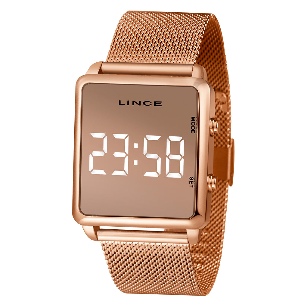 RELOGIO LED FEMININO CLASSICO MDR4619L ROSE GOLD