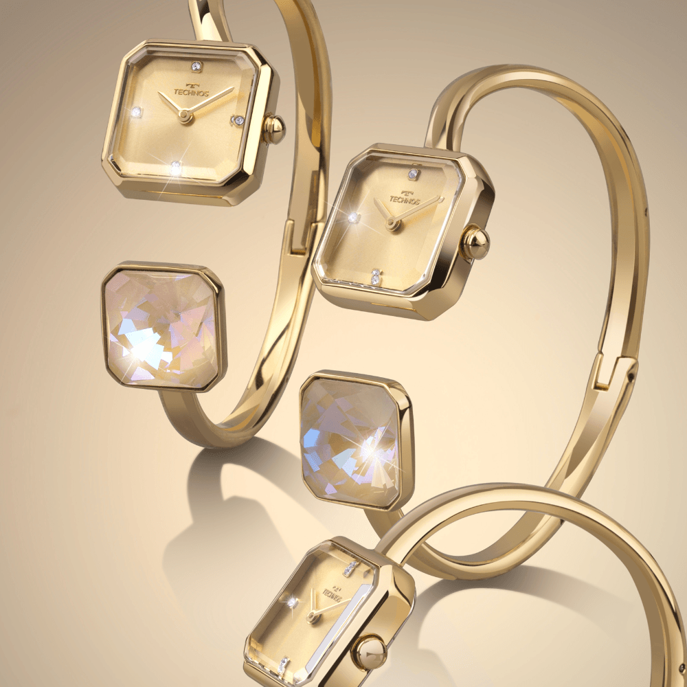 Relógio Technos Feminino Crystal Dourado 751AA/1D