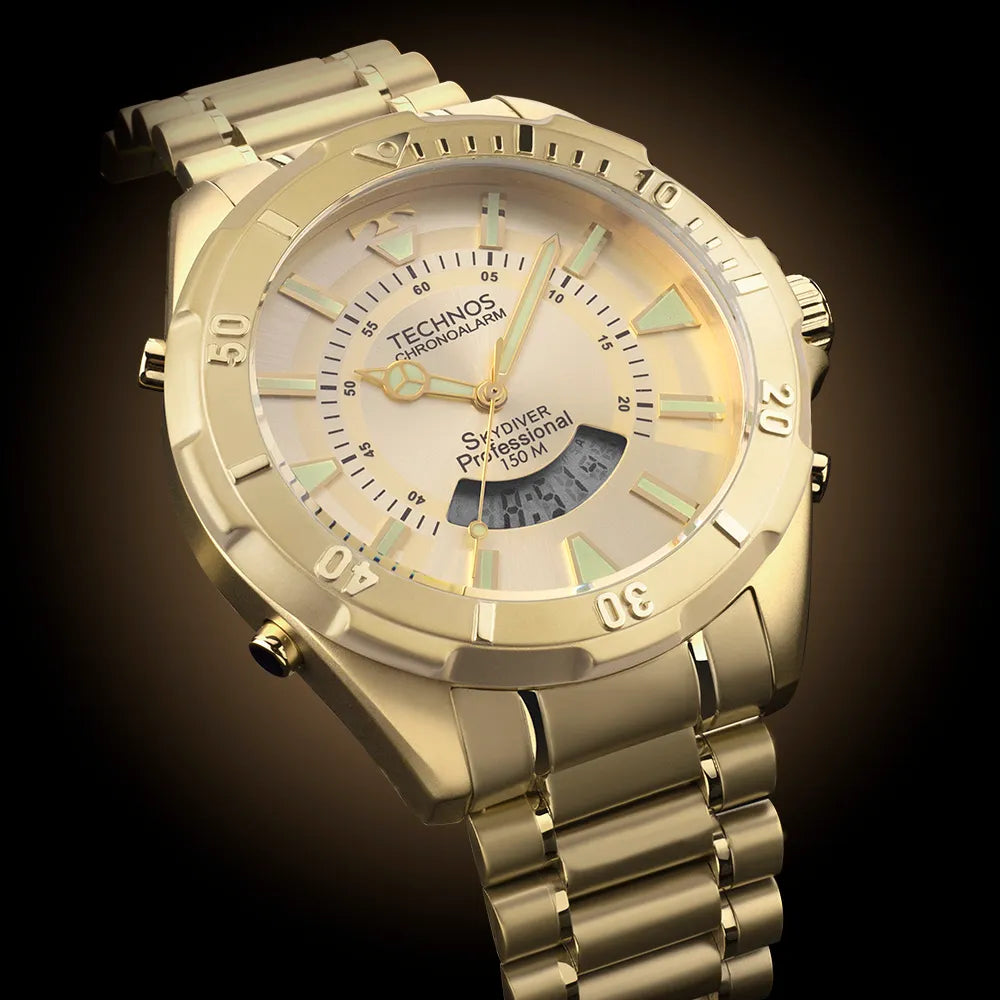 Relógio Technos Masculino Skydiver Dourado WT2050AA/1D