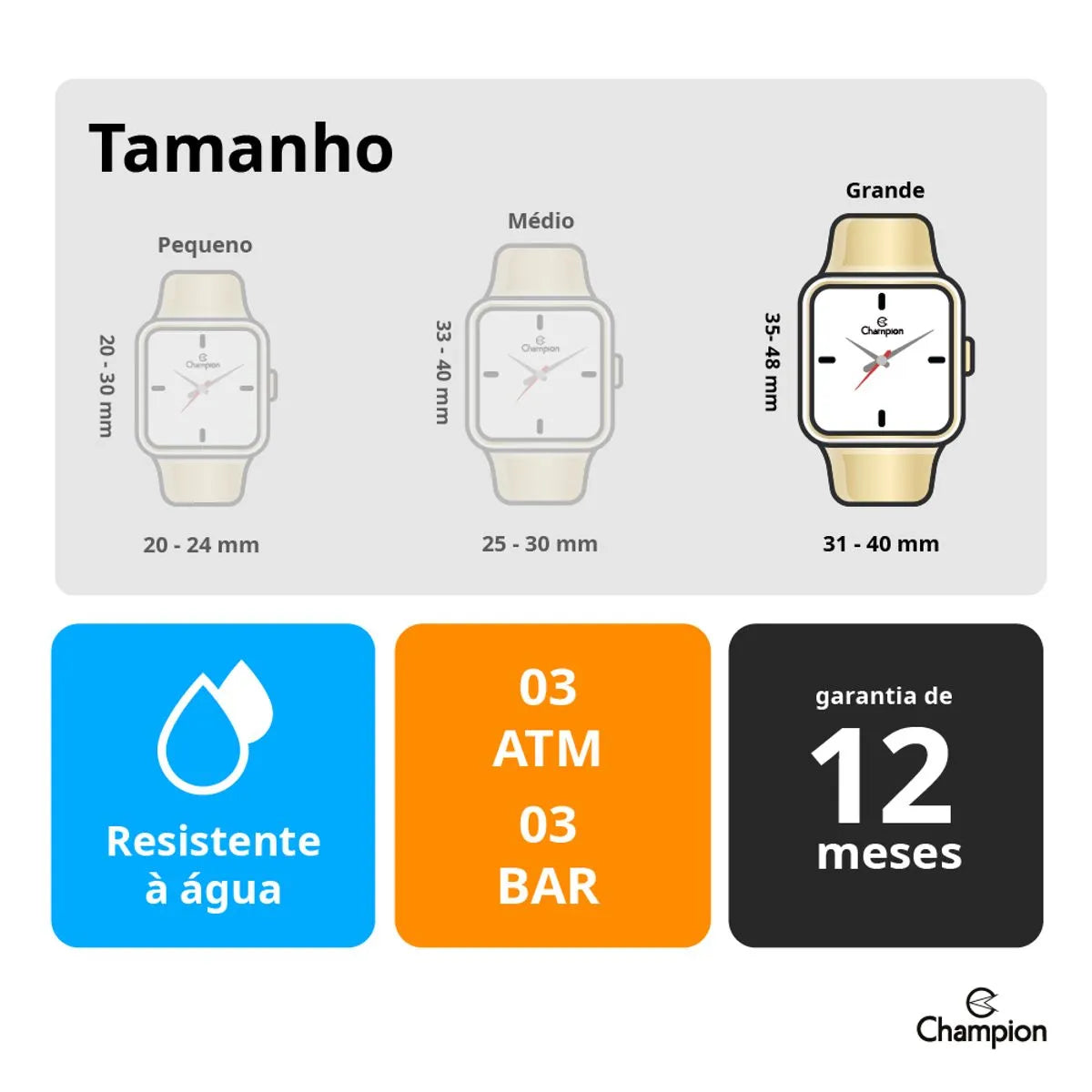 Relogio Feminino Champion CH40080V