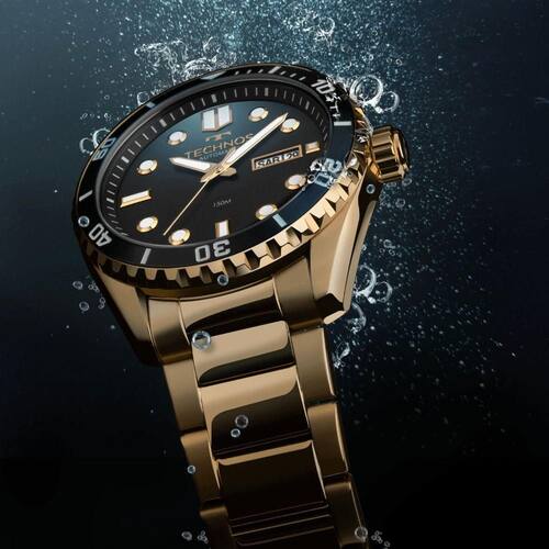 Relógio Technos Masculino Automático Dourado - 8205oz/1p