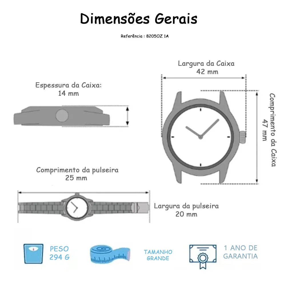 Relógio Technos Masculino Automático Dourado - 8205oz/1p