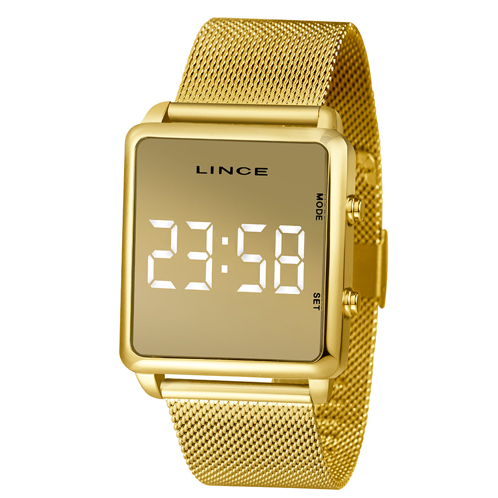 RELOGIO LED FEMININO CLASSICO MDG4619L DOURADO