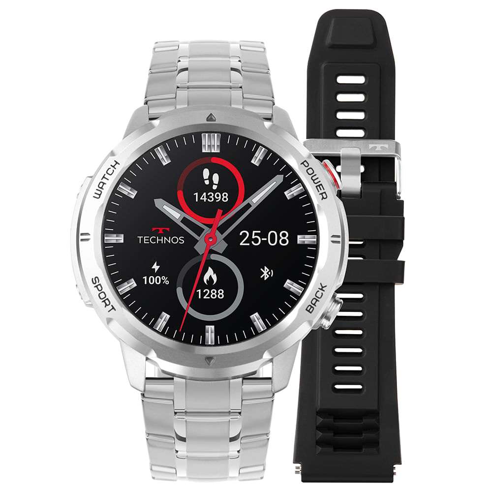 Smartwatch Technos Connect Sports Call Prata TSPORTSCAA/6K