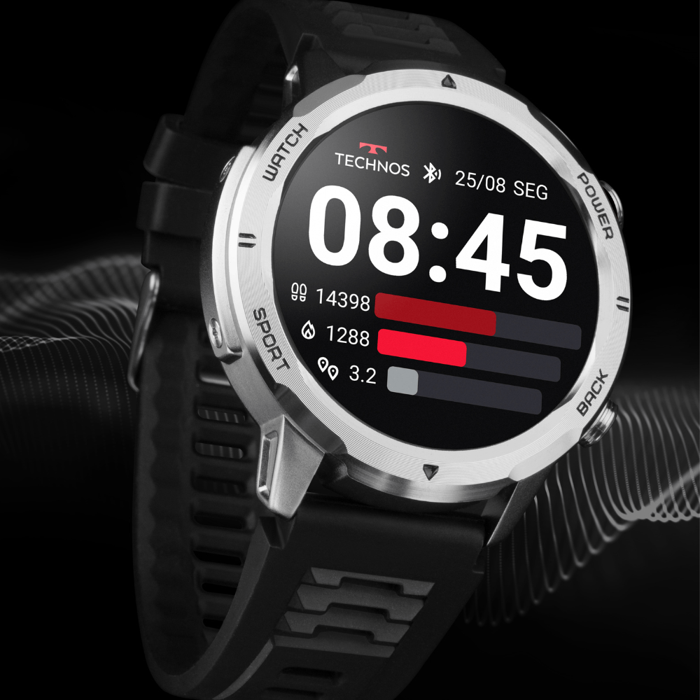 Smartwatch Technos Connect Sports Call Prata TSPORTSCAA/6K